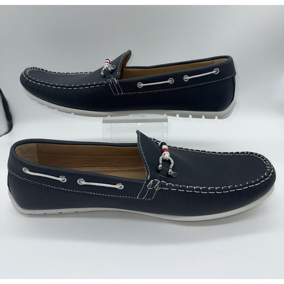 RIOMAR Men's Leather Shoes Waterman Deck Driver Slip-on Blue NEW Size 15 US - Picture 5 of 9